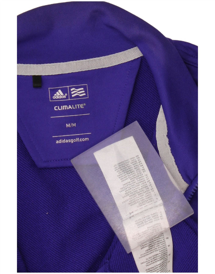 Adidas pentru bărbați Climalite Zip Neck Top cu mânecă lungă Violet mediu Sport