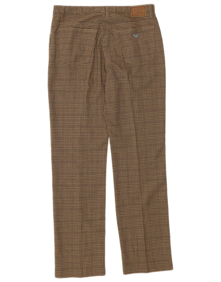 Pantaloni casual drepti pentru femei Armani L31 L30 Poliester verde Houndstooth
