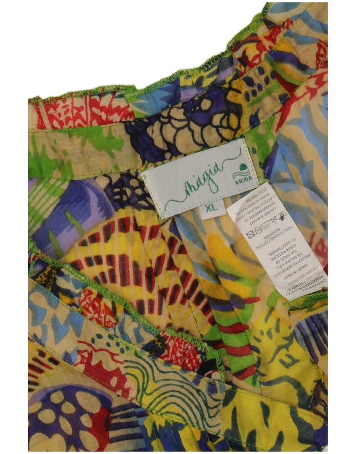 Rochie de epocă pentru femei cu modele abstracte, UK 18 XL, multicoloră
