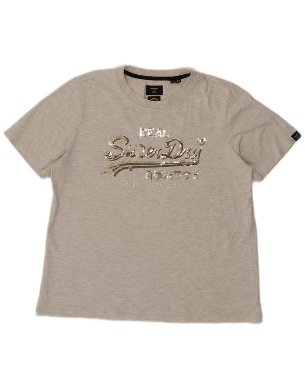 Tricou grafic Superdry pentru femei Top UK 14 Large Gri