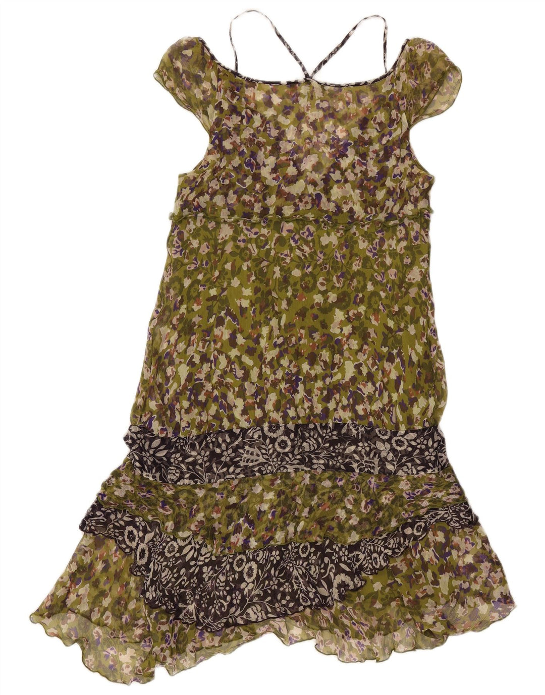 Liu Jo Rochie Fără mâneci pentru Femei IT 44 Mătase Florală Verde Mediu