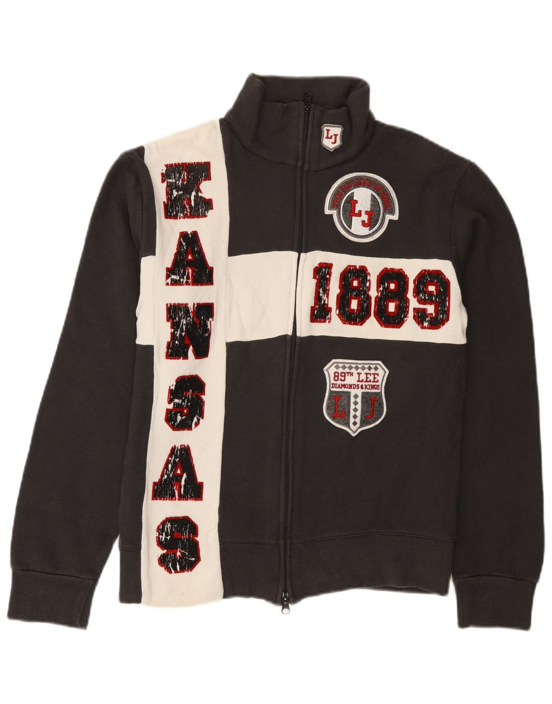 Jachetă de trening Lee Kansas pentru femei UK 12 Medium Gri Colorblock