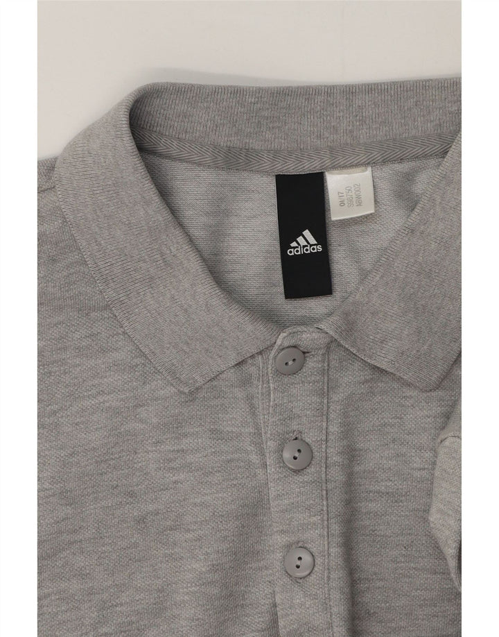 Tricou polo Adidas pentru bărbați, gri mediu pete
