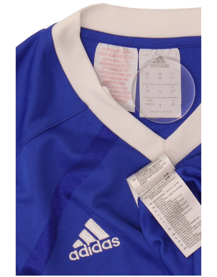 Tricou ADIDAS Climalite pentru băieți Top 11-12 ani mare poliester albastru
