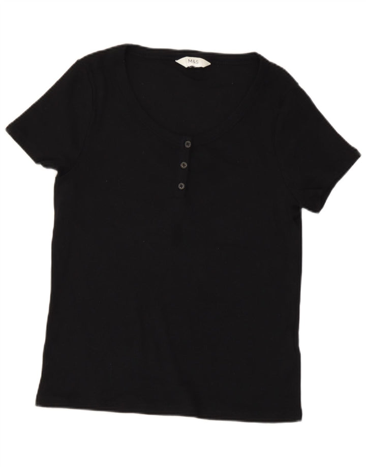 Tricou pentru femei Marks & Spencer Top UK 14 Medium Black Bumbac