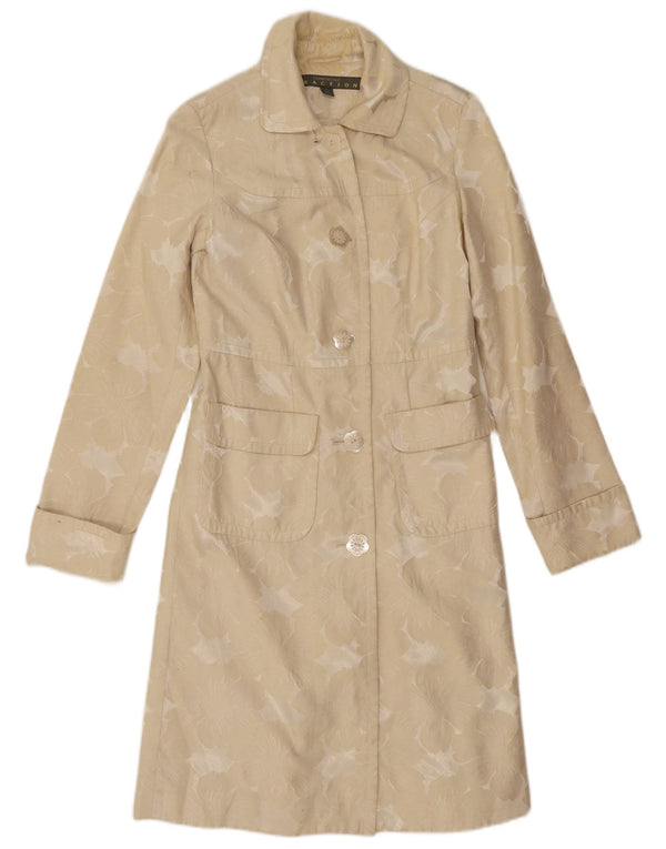 Pardesiu Kenneth Cole pentru femei UK 10 mic, bej, bumbac floral