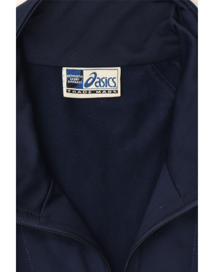 ASICS Mens Tracksuit Top Jacket XL Navy Blue Polyester Vintage Asics and Second-Hand Asics from Messina Hembry 