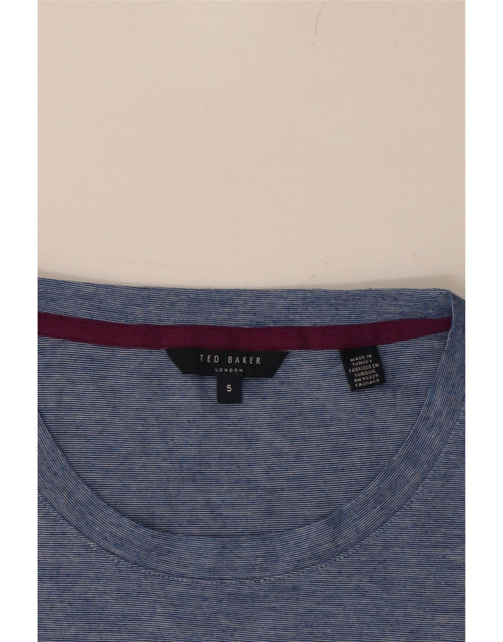 TED BAKER Mens T-Shirt Top SIze 5 XL Blue Polyester Vintage Ted Baker and Second-Hand Ted Baker from Messina Hembry 