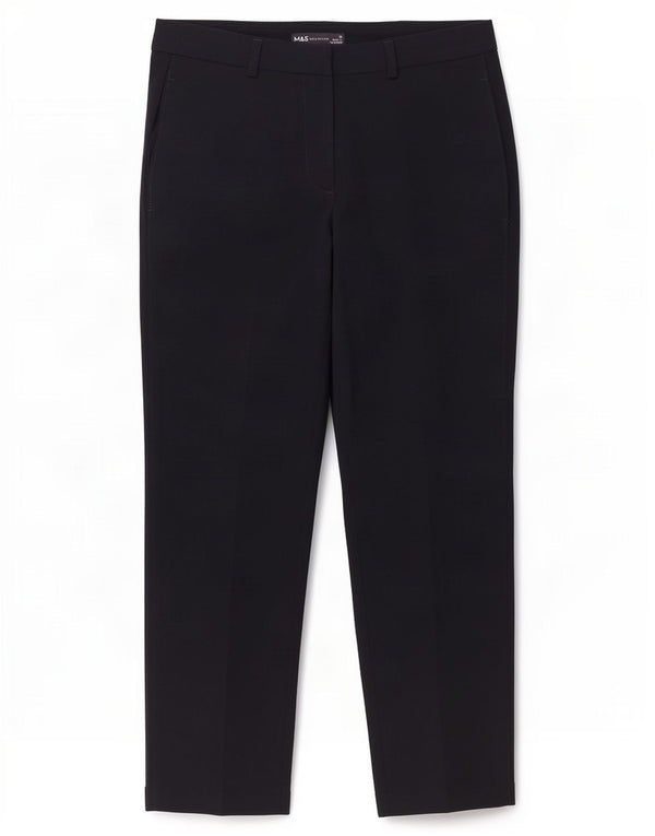 Marks & Spencer Pantaloni de costum crop pentru femei UK 10 Small W30 L25 Bleumarin
