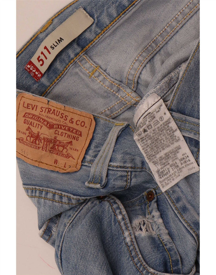 Blugi Levi's 511 Distressed Slim W38 L34 Bumbac albastru