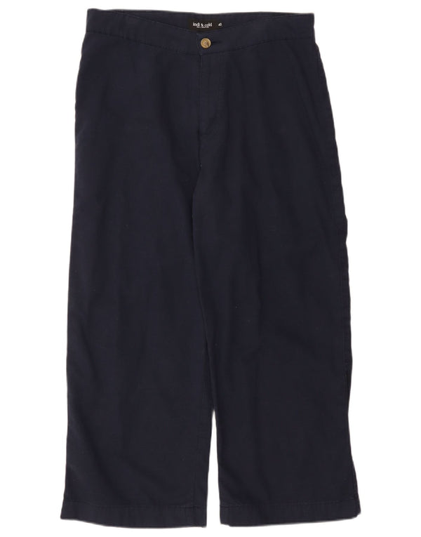 Indi & Cold Pantaloni tăiați pentru femei, cu tăiere lejeră, EU 42 Large W32 L24 Bleumarin