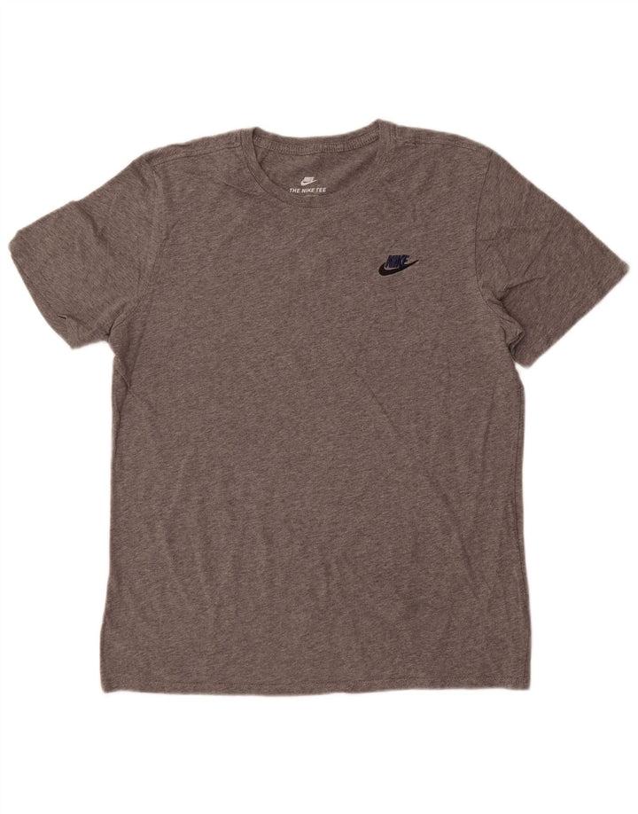 Tricou grafic Nike pentru bărbați, cu croială atletică, mare, gri, bumbac