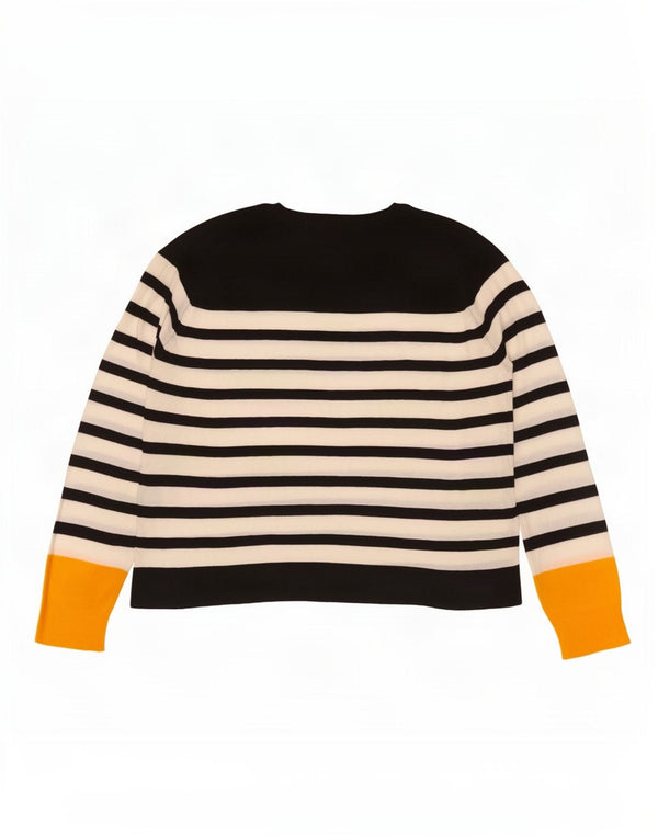 Pulover pentru femei supradimensionat cu gâtul turnat Zara UK 10 mic cu dungi negre