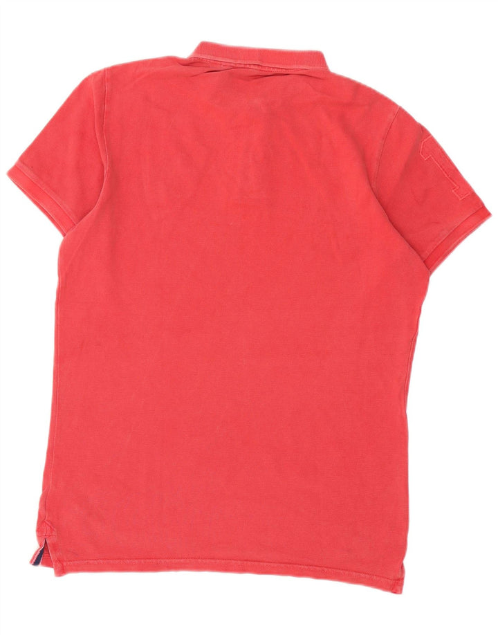 Tricou polo pentru bărbați Superdry, bumbac roșu mediu