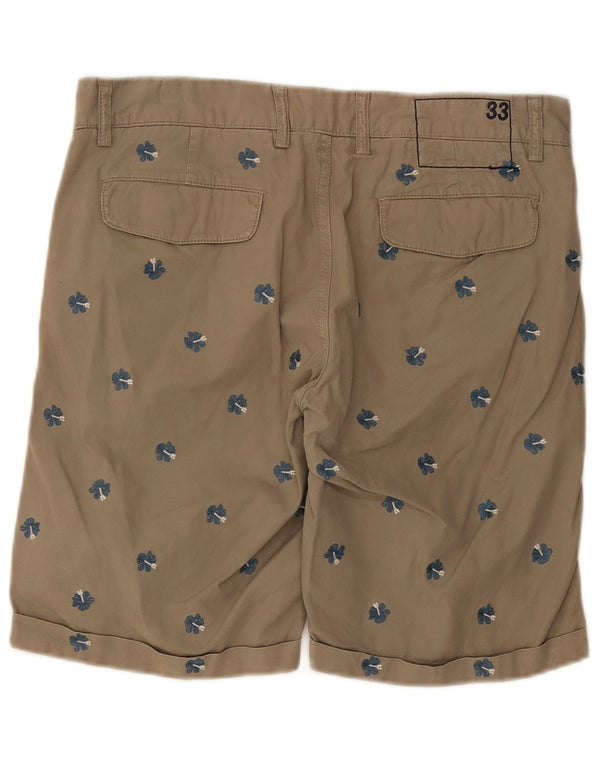 Sun68 Pantaloni scurți chino obișnuiți pentru bărbați W33 Bumbac Floral Bej Mediu