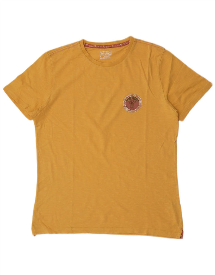 Tricou grafic pentru bărbați Fat Face Top mare din bumbac galben
