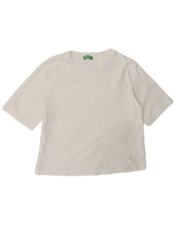Tricou pentru femei Benetton Top UK 14 Medium White Bumbac