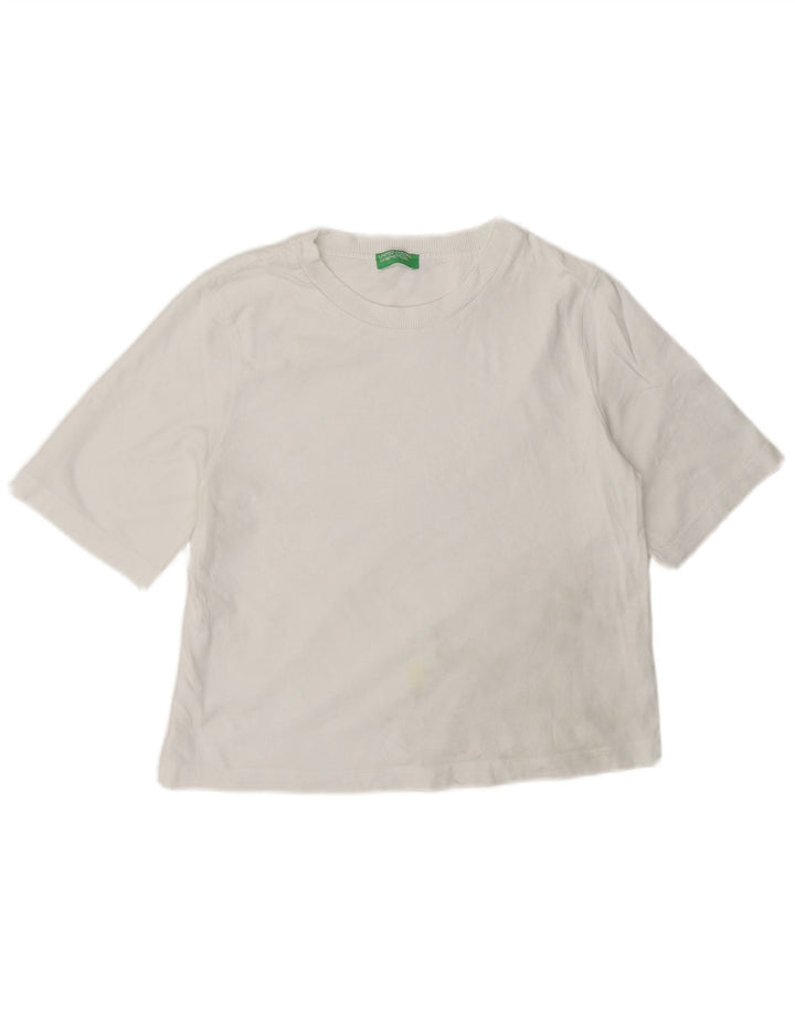 Tricou pentru femei Benetton Top UK 14 Medium White Bumbac