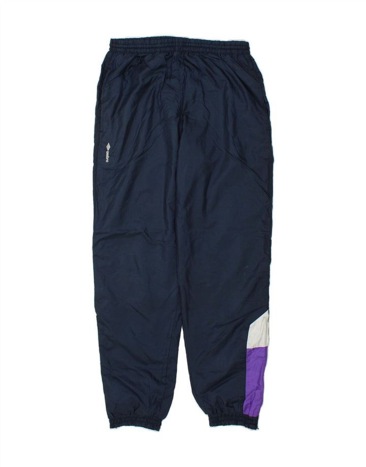 UMBRO Mens Tracksuit Trousers Joggers Small Navy Blue Colourblock Vintage Umbro and Second-Hand Umbro from Messina Hembry 