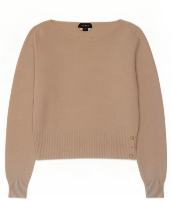 Max & Co. Pulover crop pentru femei cu gâtul barca UK 12 Bej mediu