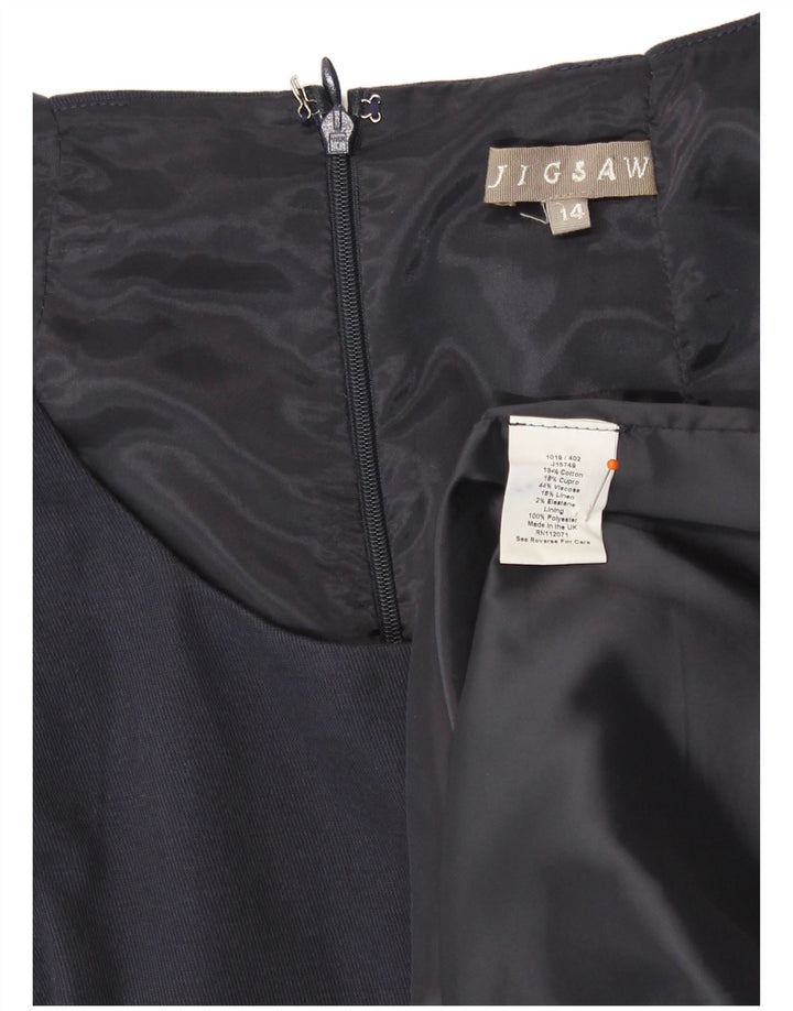 Jigsaw Rochie fără mâneci pentru femei UK 14 Medium Bleumarin Viscoză