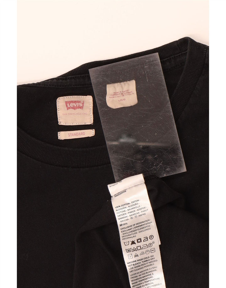 LEVI'S Mens Standard T-Shirt Top Large Black Cotton Vintage Levi's and Second-Hand Levi's from Messina Hembry 