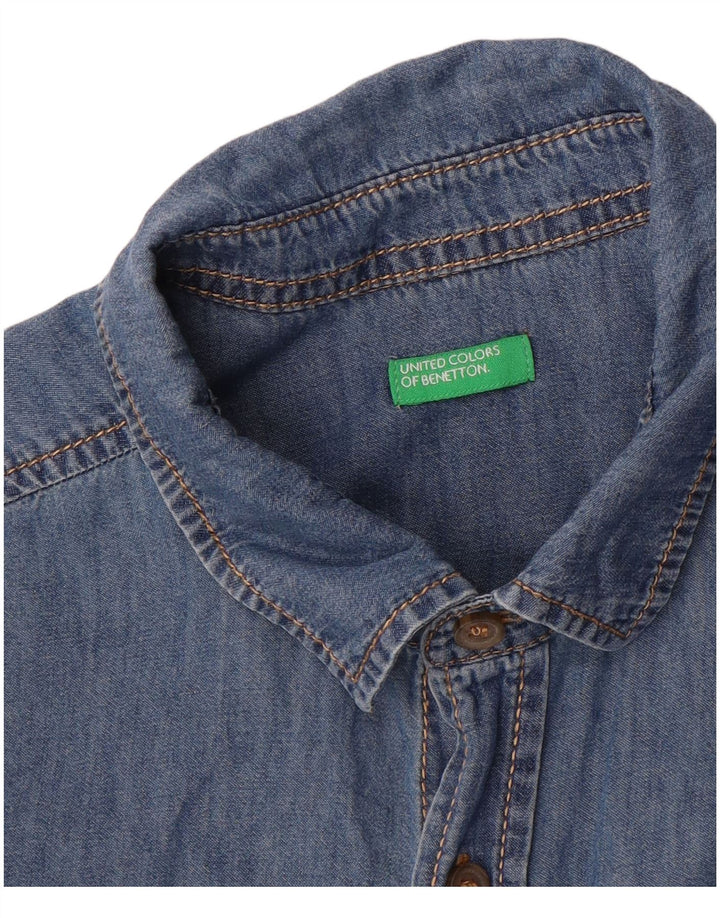 Cămașă Denim BENETTON Băieți 14-15 Ani Albastru