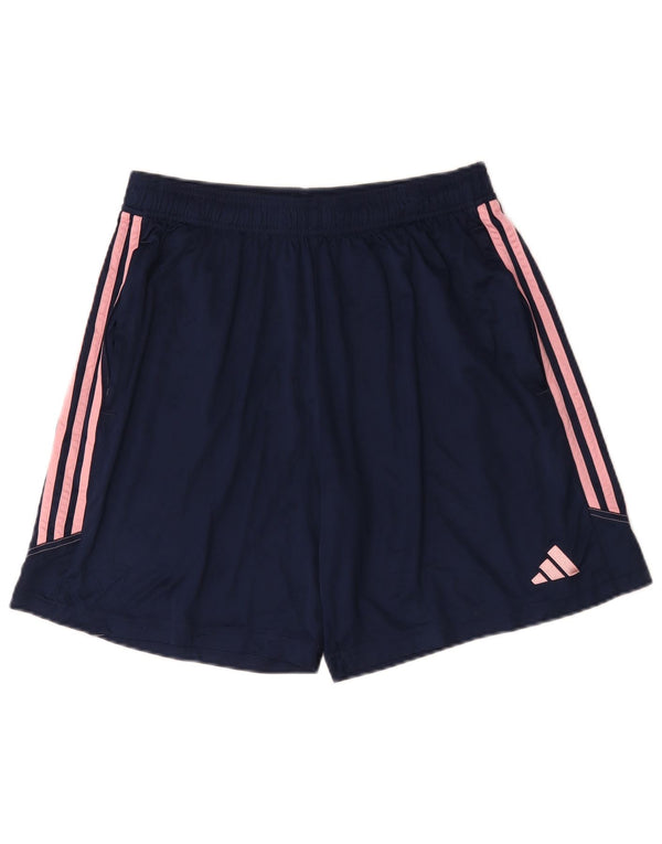 Pantaloni scurți sport Aeroready Adidas pentru femei UK 18 XL bleumarin poliester