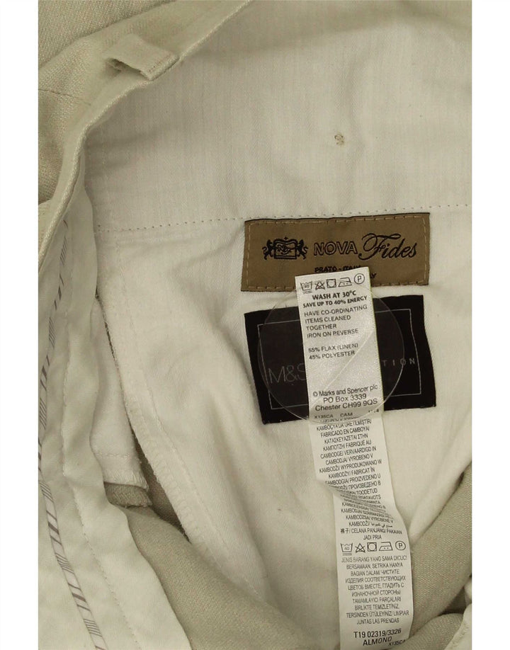 Pantaloni de costum pentru bărbați Marks & Spencer, cu tăiere obișnuită, L34 L33, in bej