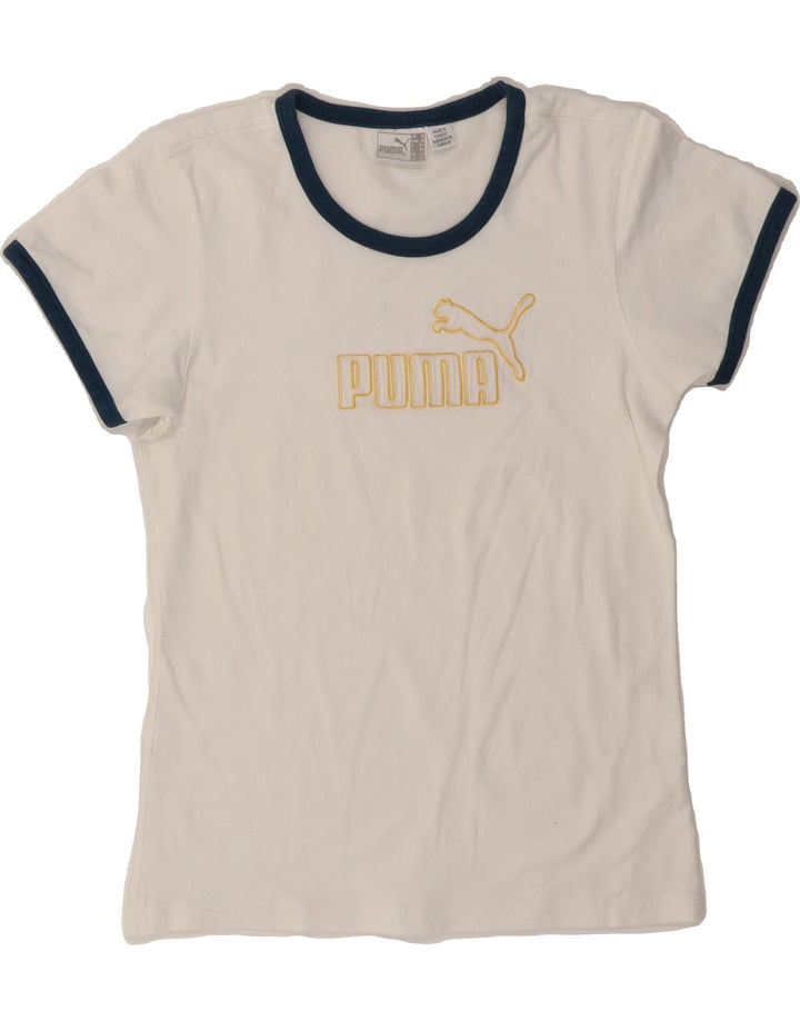 PUMA Womens Graphic T-Shirt Top UK 16 Large White Vintage Puma and Second-Hand Puma from Messina Hembry 