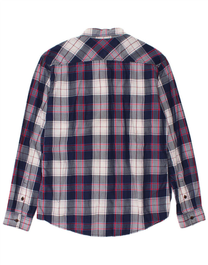 Cămașă Esprit Slim Fit pentru bărbați, bumbac cu carouri, albastru marin mediu