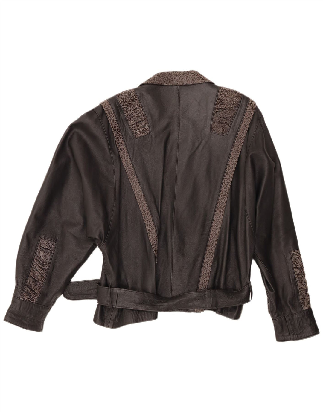 Jachetă de piele pentru femei VINTAGE IT 48 XL din piele geometrică neagră