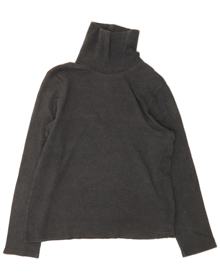 EDDIE BAUER Womens Roll Neck Jumper Sweater UK 14 Medium Grey Cotton Vintage Eddie Bauer and Second-Hand Eddie Bauer from Messina Hembry 