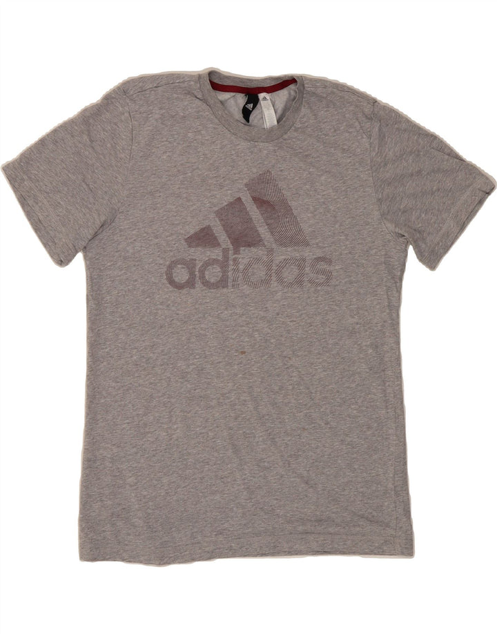 ADIDAS Mens Graphic T-Shirt Top Medium Grey Cotton Vintage Adidas and Second-Hand Adidas from Messina Hembry 