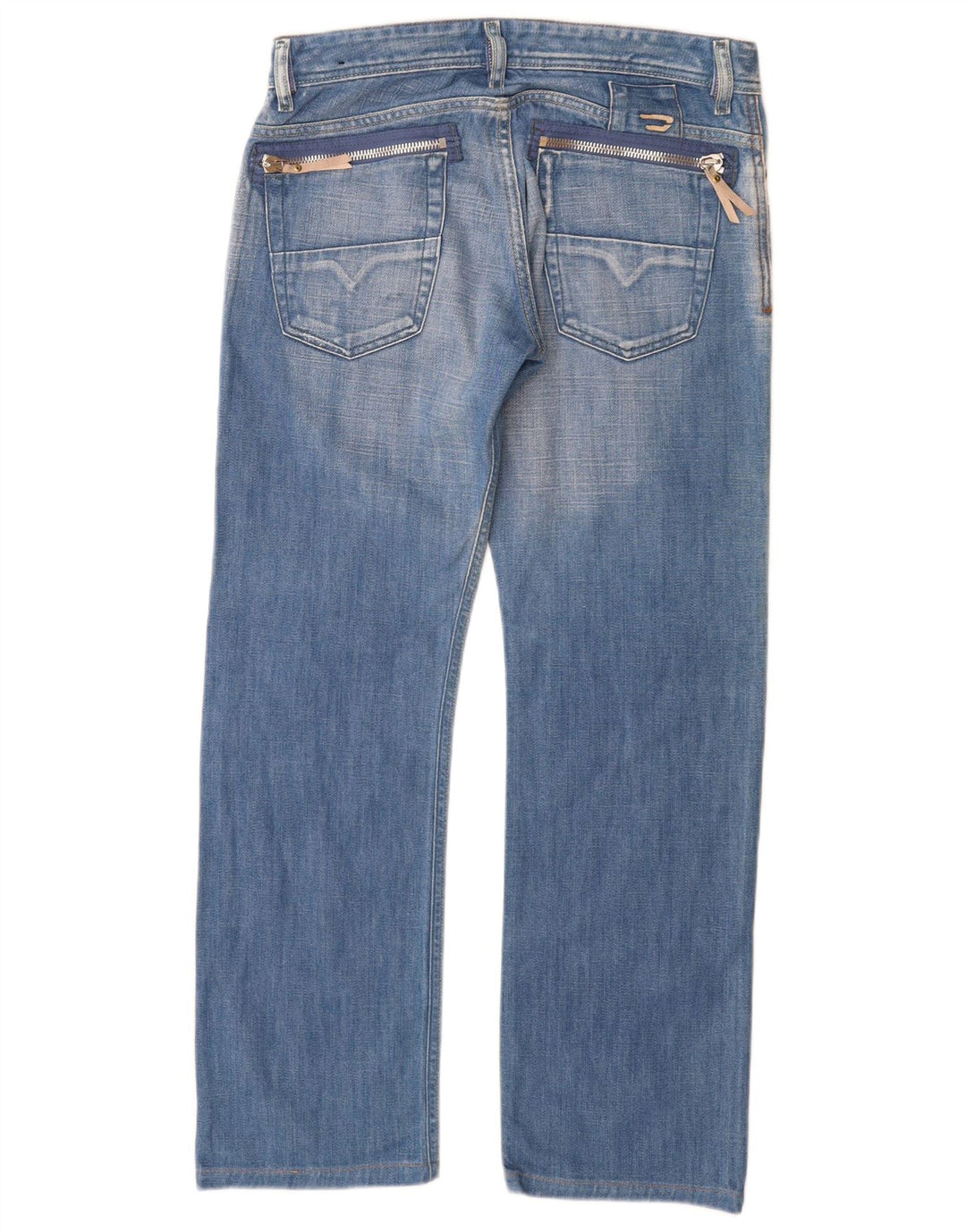 Blugi Distressed drepte pentru femei Diesel W30 L29 Bumbac albastru