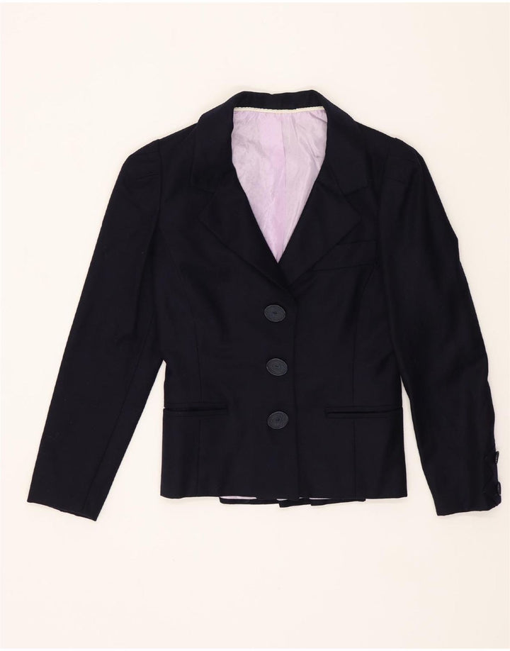 Jachetă vintage pentru femei cu 3 nasturi, UK 4 XS, bleumarin