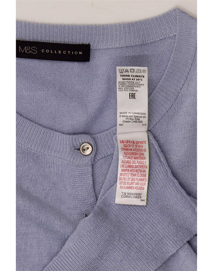 Pulover cardigan pentru femei Marks & Spencer UK 14, mare, albastru, viscoză