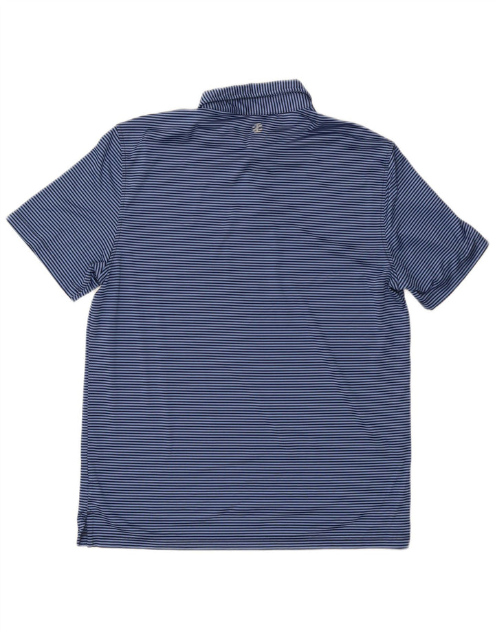 Tricou polo Izod pentru bărbați, poliester cu dungi albastre medii