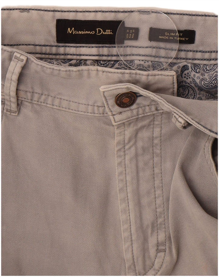 Massimo Dutti Pantaloni casual Slim Fit pentru bărbați EU 40 Mediu L32 L34 Gri