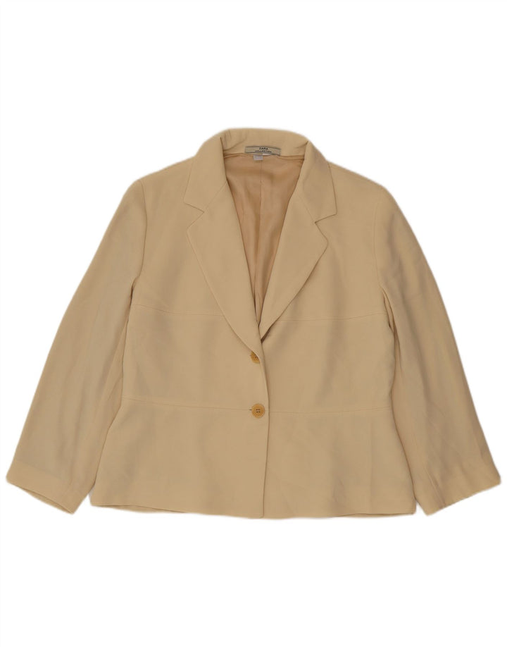 Sacou blazer pentru femei Zara cu 2 nasturi US 14 XL poliester bej