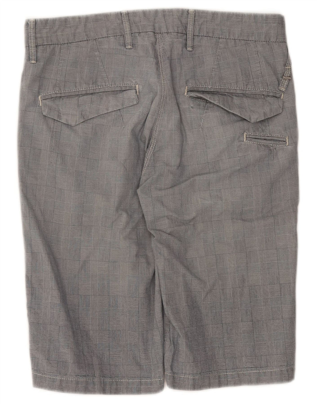 Pantaloni scurți chino pentru bărbați GAS W30, bumbac cu carouri, gri mediu