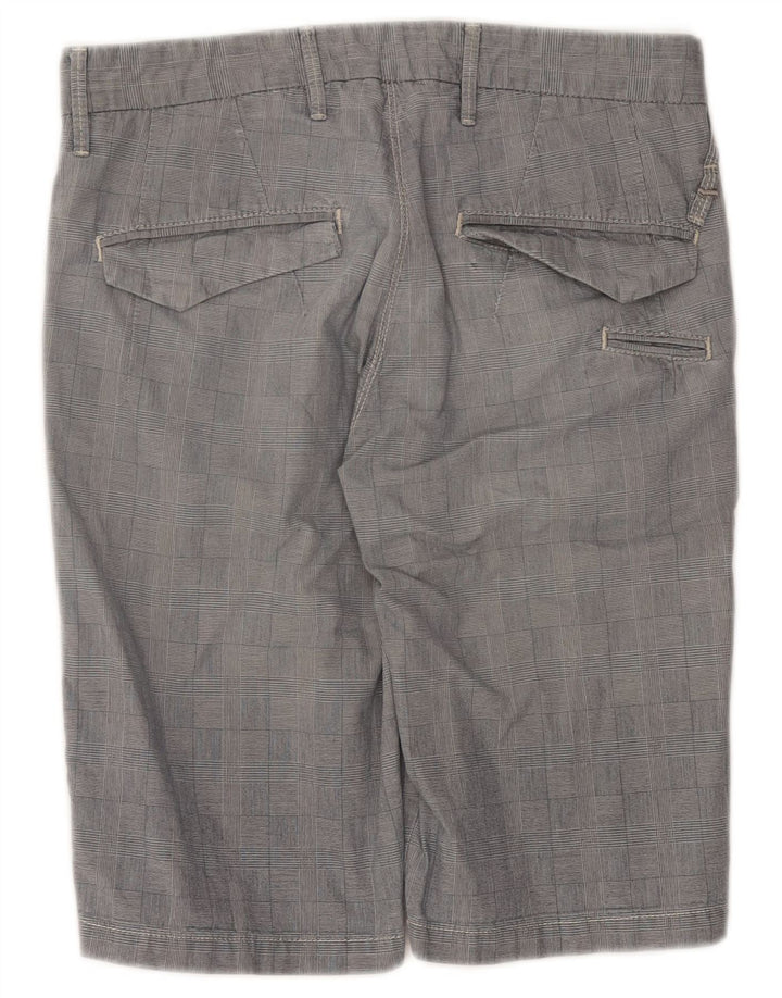 Pantaloni scurți chino pentru bărbați GAS W30, bumbac cu carouri, gri mediu
