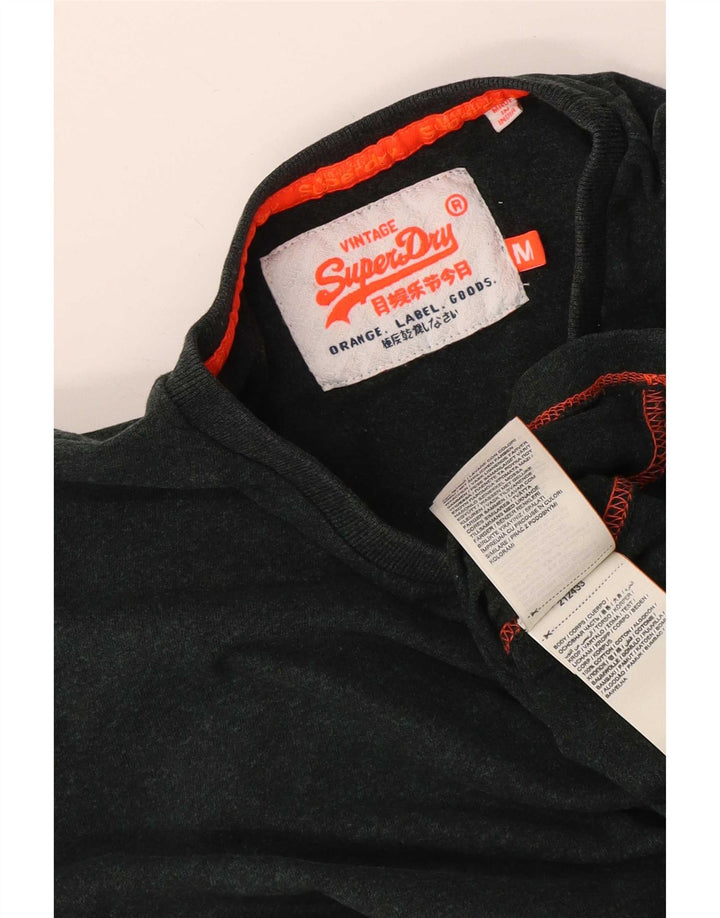 Top pentru bărbați Superdry cu mânecă lungă din bumbac verde mediu