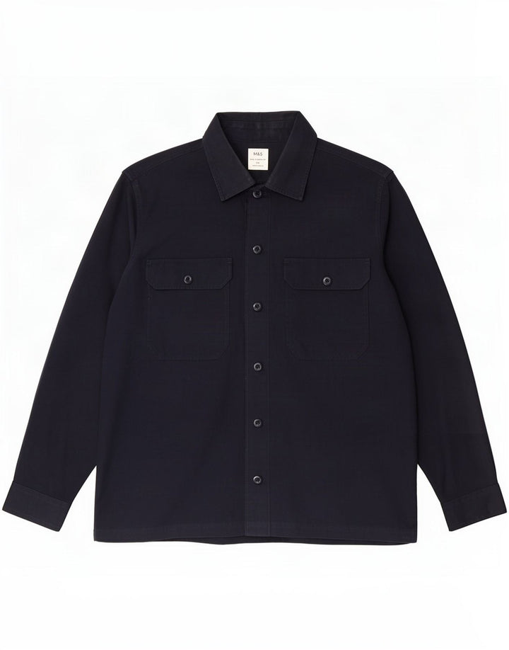 Cămașă pentru bărbați Marks & Spencer, 2XL, bumbac bleumarin