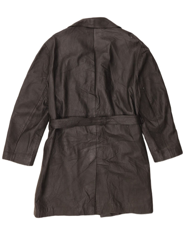 Palton din piele vintage pentru femei UK 14 mare negru