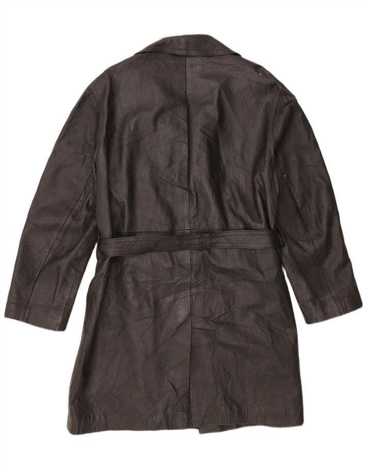 Palton din piele vintage pentru femei UK 14 mare negru