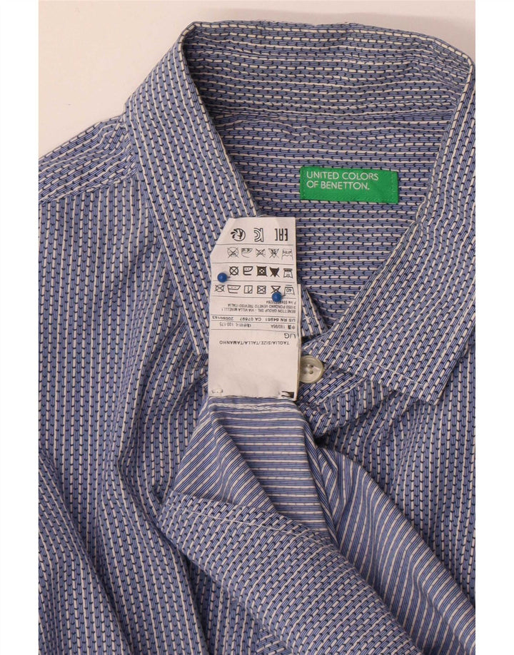 Cămașă Benetton pentru bărbați din bumbac cu dungi mari albastre
