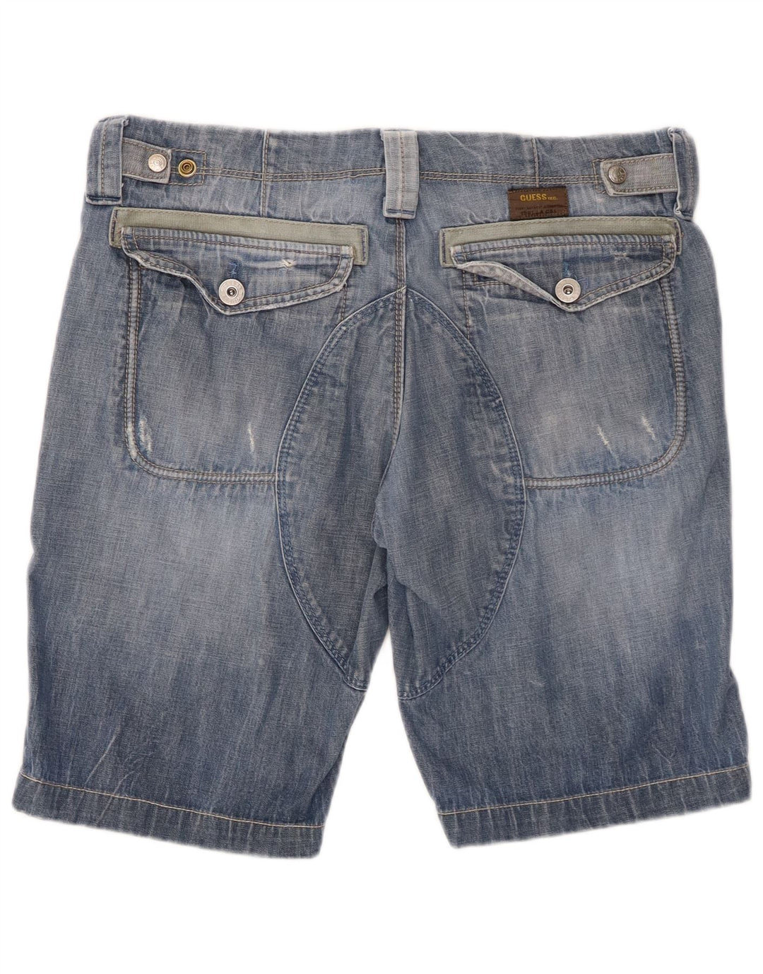 Pantaloni scurți din denim cargo GUESS W33 Medium Blue