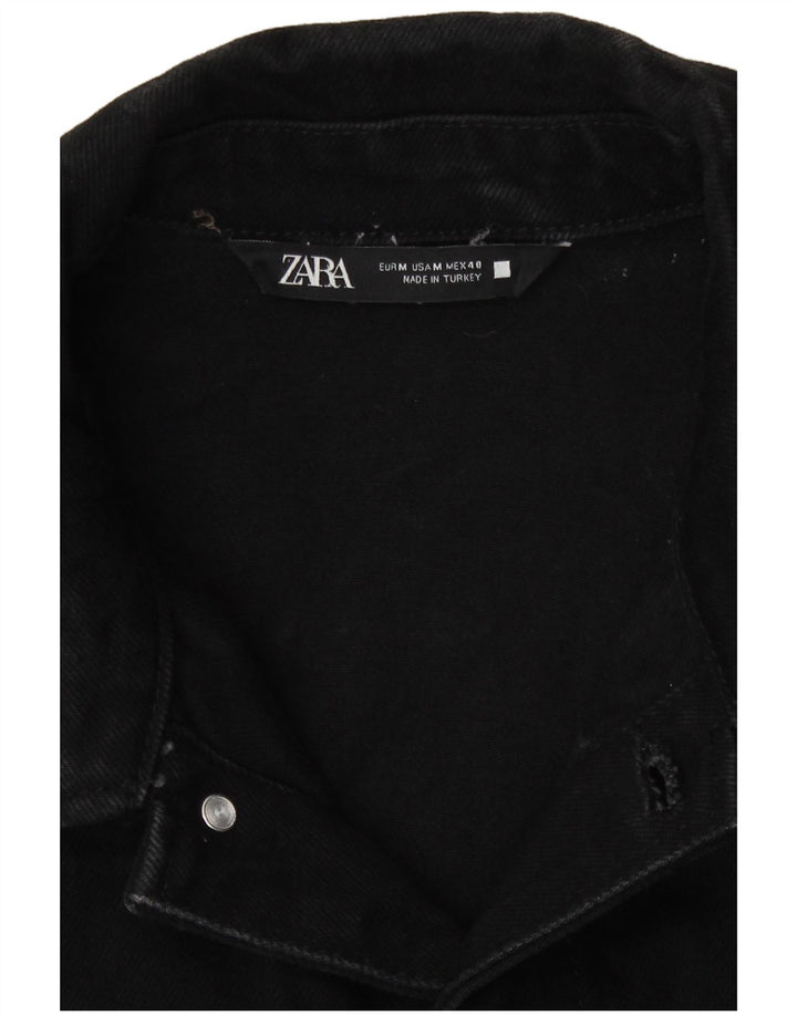 Jachetă de blugi pentru bărbați Zara UK 38, bumbac mediu negru