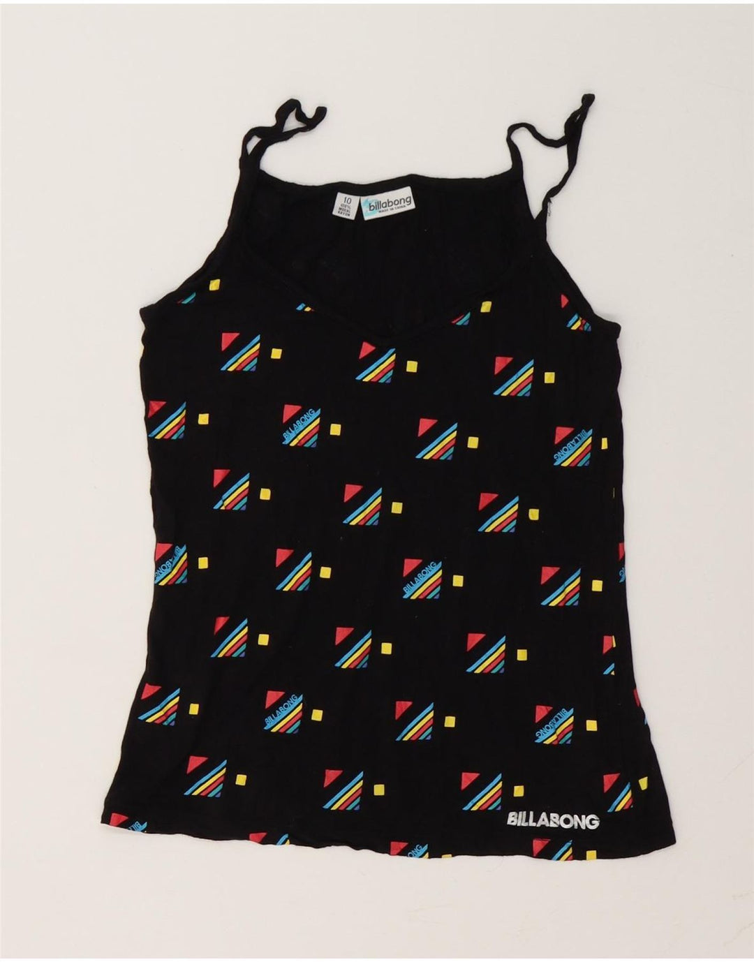 Top cu camis grafic pentru femei Billabong UK 10 Small Black Geometric Modal